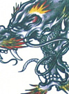 Tattoo Flash Design of Dragons & Phoenixes